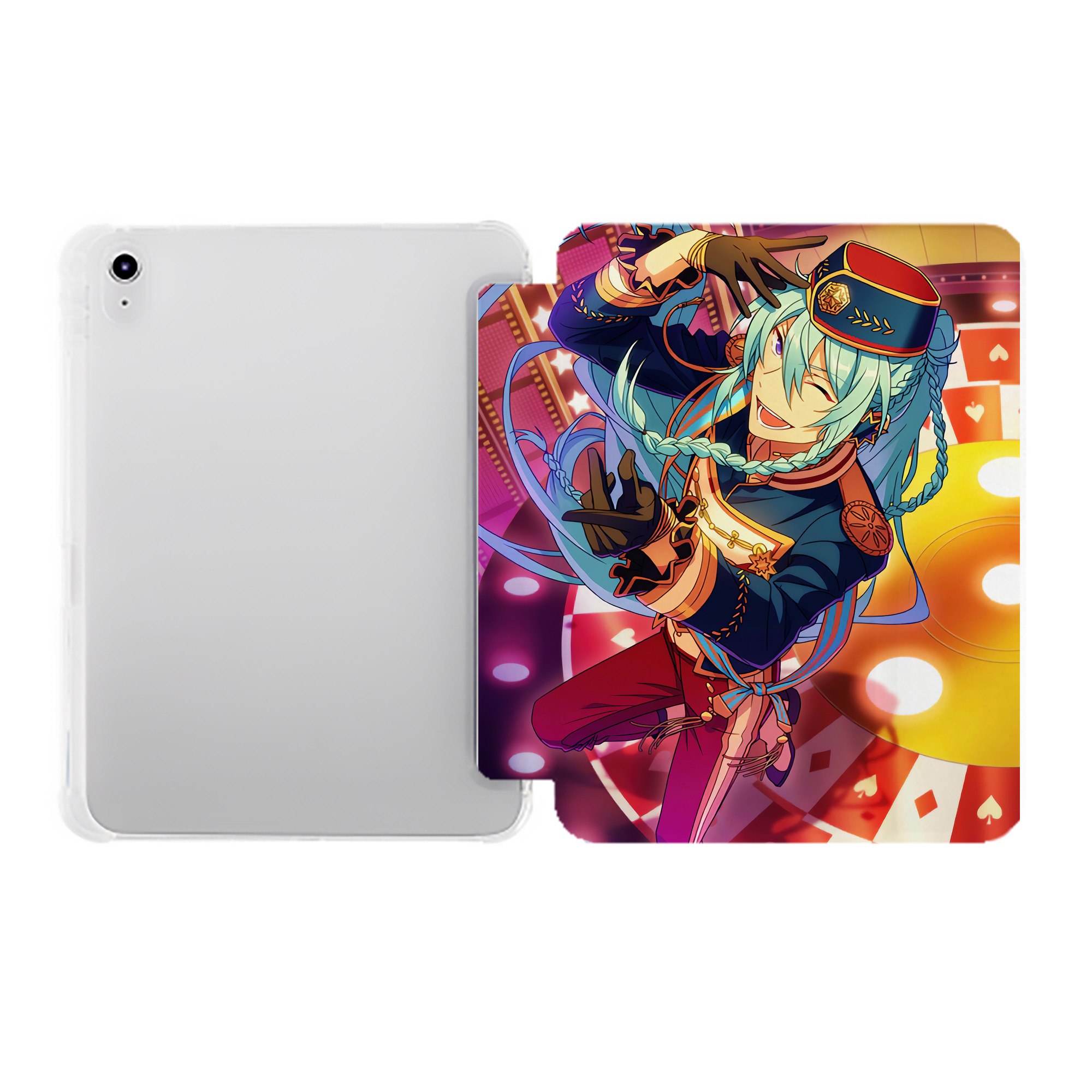 （画像用） あんさんぶるスターズ! Ensemble Stars IPad ケース ペン収納付き 三つ折りスタンド PUレザー×シリコン 対応機種9.5/10.5/10.9インチ